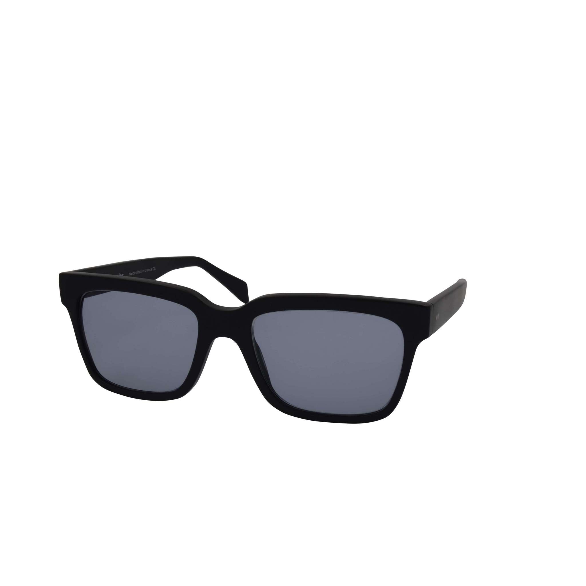 sonnenbrille acetat schwarz eckige breite brille 100% UV Schutz. Seitenansicht.