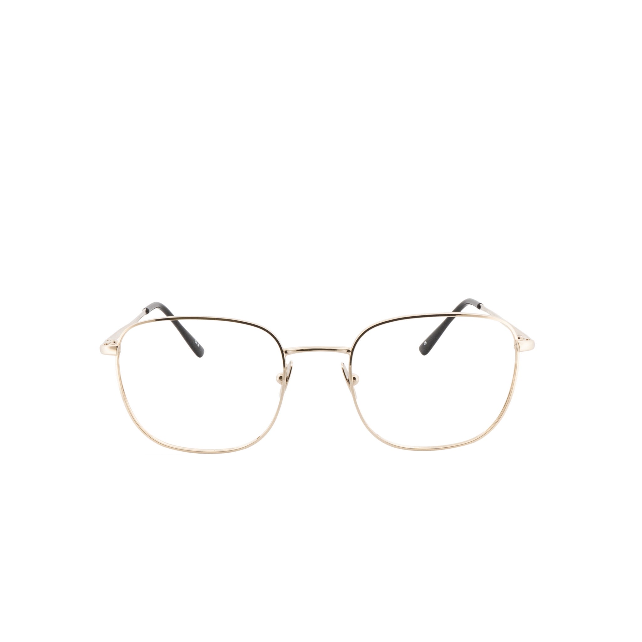 Klassische Brille. In gold. Metall. Für Frauen und Männer. Von BONOCLER. Frontansicht.