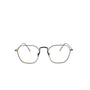 Retro Brille. In antik gold. Edelstahl. Für Frauen und Männer. Von BONOCLER. Frontansicht.