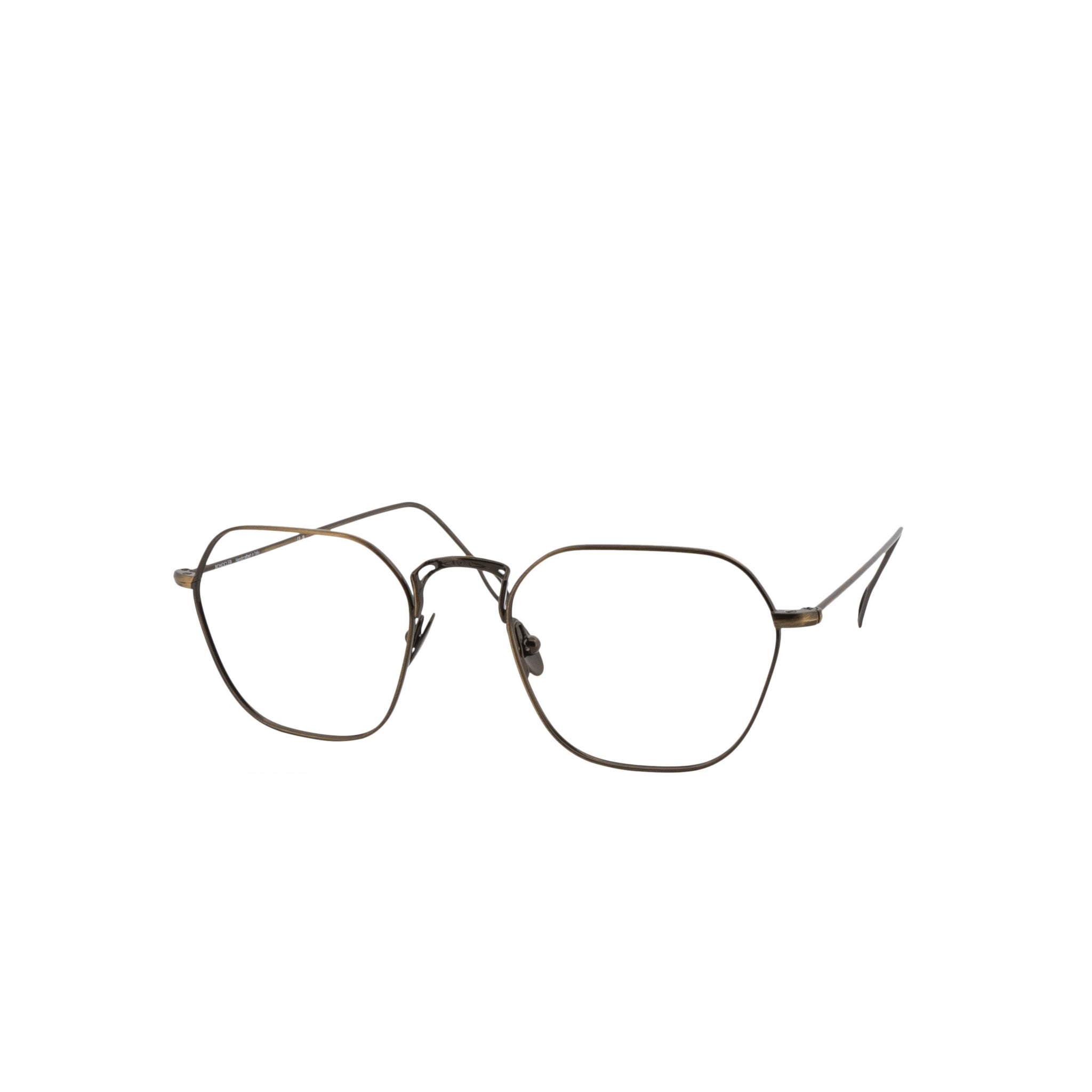 Retro Brille. In antik gold. Edelstahl. Für Frauen und Männer. Von BONOCLER. Seitenansicht.