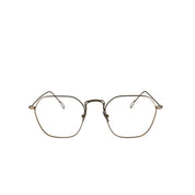 Retro Brille. In gold matt. Edelstahl. Für Frauen und Männer. Von BONOCLER. Frontansicht.