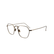 Retro Brille. In gold matt. Edelstahl. Für Frauen und Männer. Von BONOCLER. Bügelansicht.