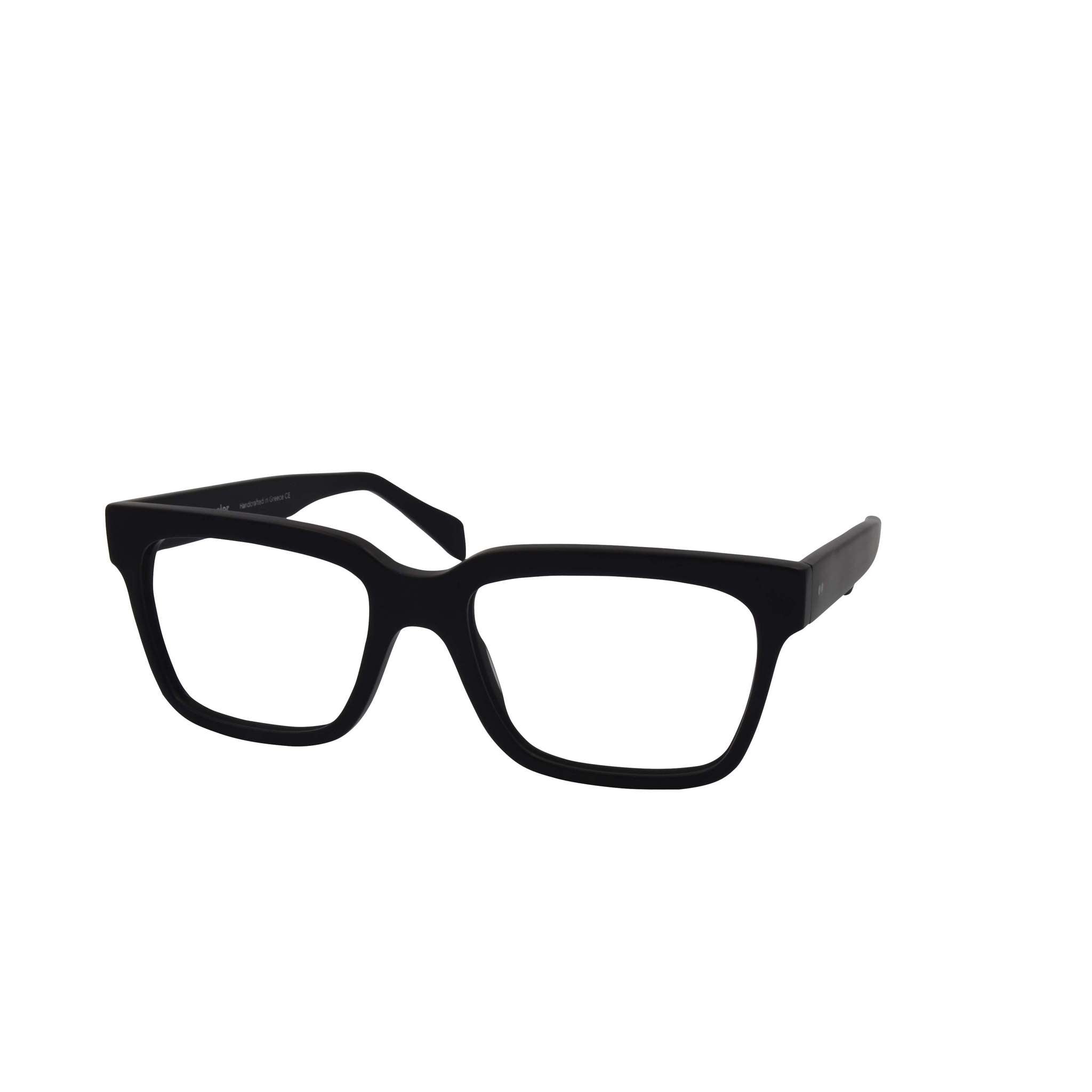 Bonocler Juha optische Brille in Schwarz, modernes Design. Seitenansicht.