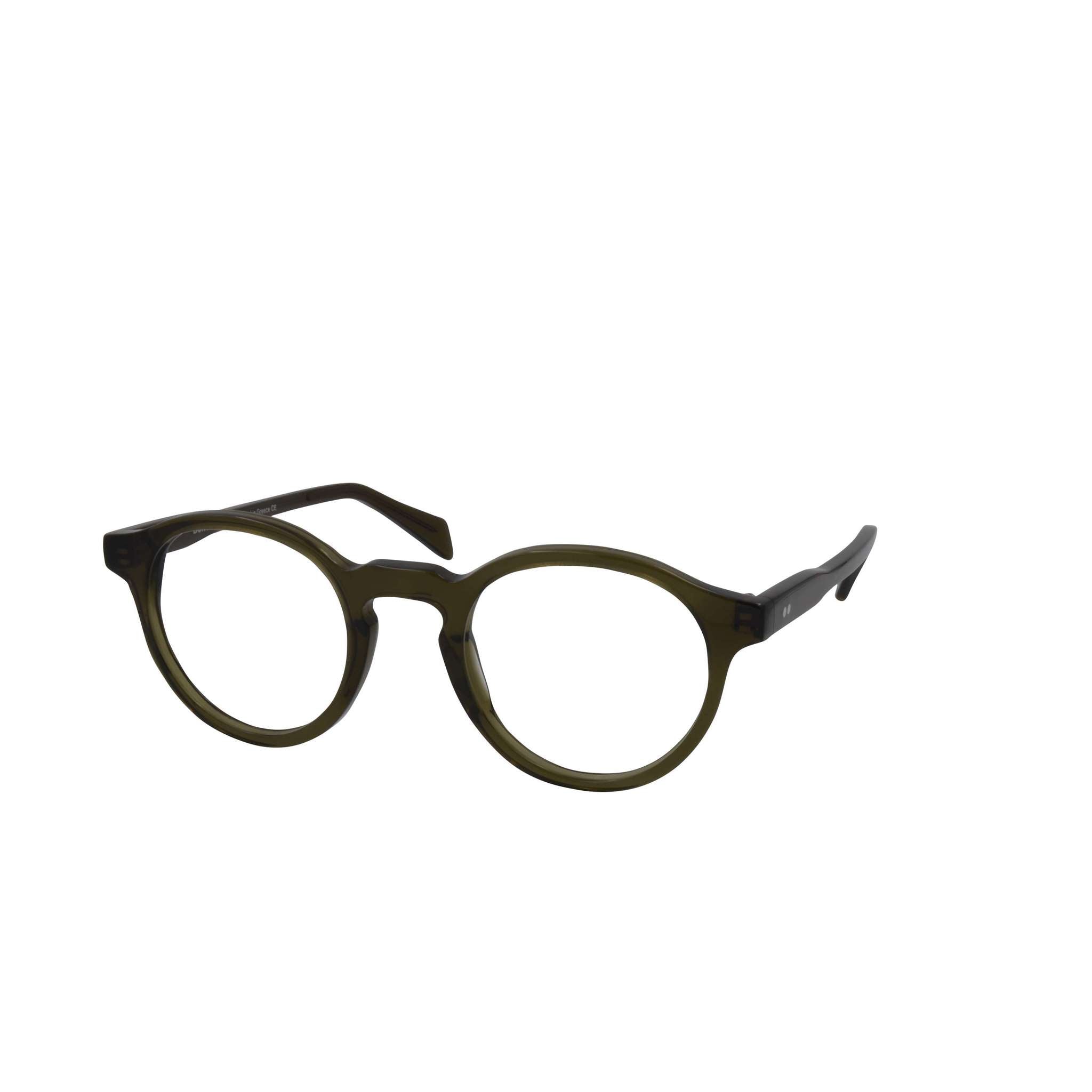 bonocler brille material acetat in der farbe olive gruen-schmal. Seitenansicht.