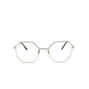 Achteckige Brille aus Metall in Gold, für Frauen und Männer, von BONOCLER. Frontansicht.