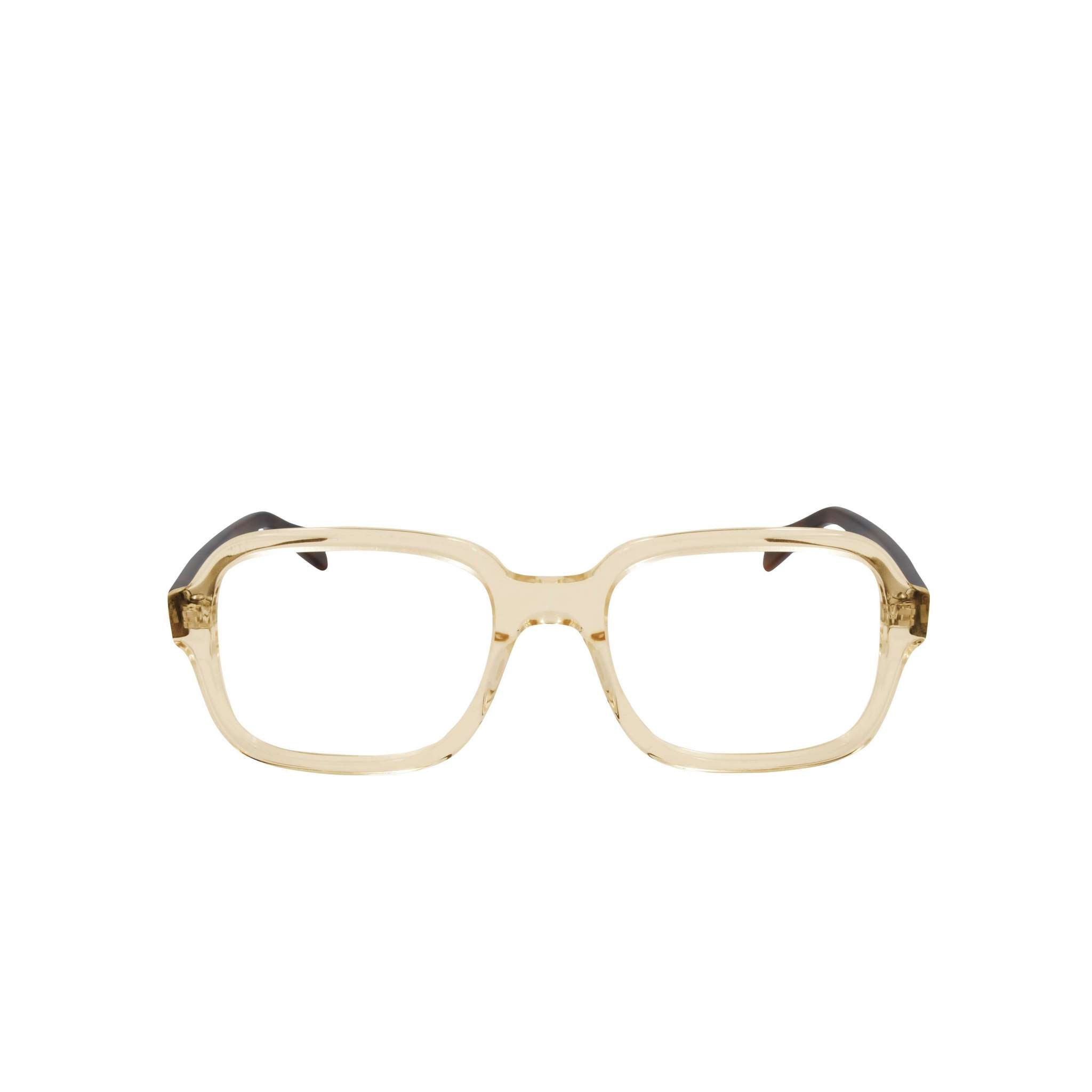 BONOCLER Brille aus champage Farbe Acetat, eckiges, breites Design. Frontansicht