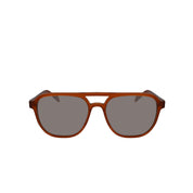 Sonnenbrille im Aviator-Stil, cognac, breite Form. 100% UV-Schutz. Frontansicht.