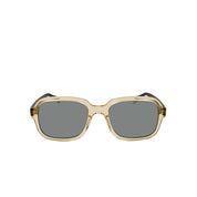 Champagne Farbe, Sonnenbrille aus Acetat, eckiges, breites Design, 100% UV-Schutz. Frontansicht.