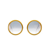 Runde Sonnenbrille Shelter Amalfi beige mit dunklen Gläsern, Frnotansicht.