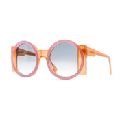Runde Sonnenbrille Shelter Amalfi rose mit dunklen Gläsern. Seitenansicht.