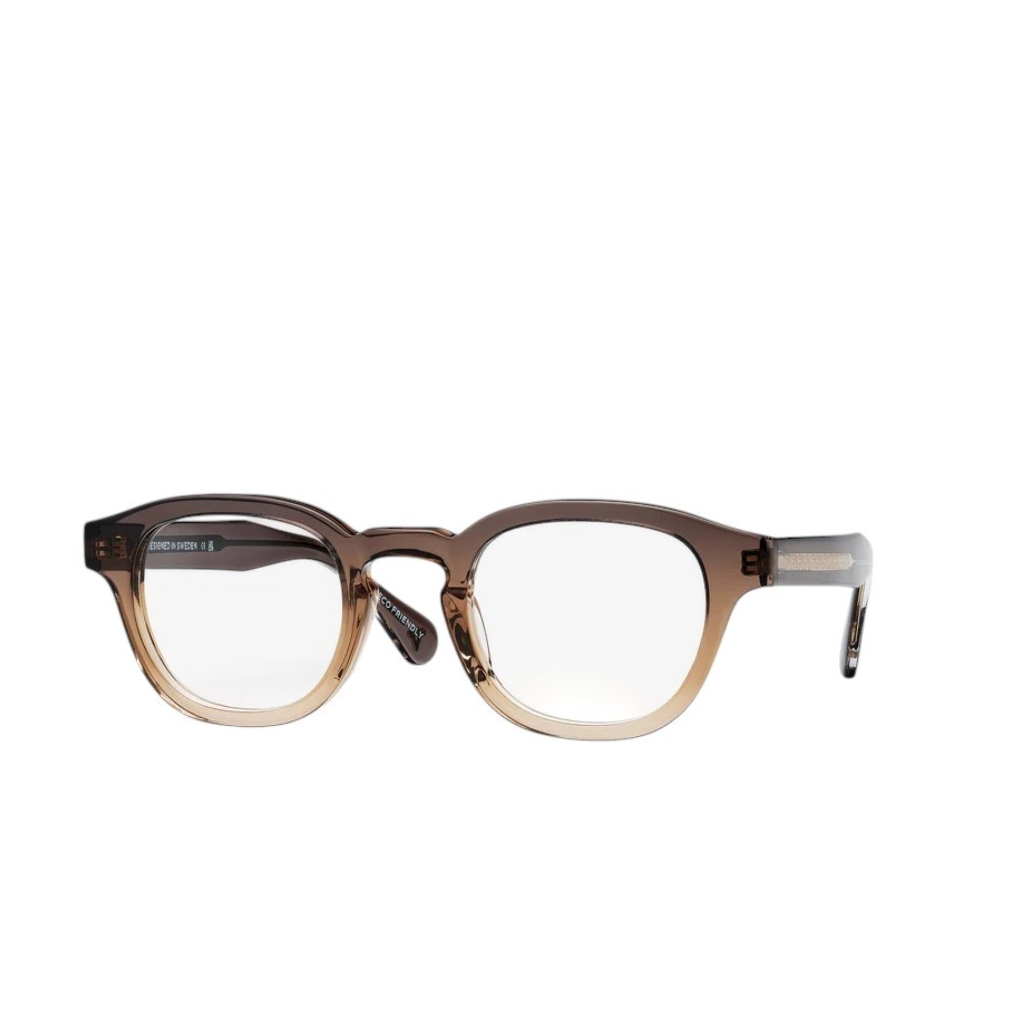 Retro Brille. In braun glanz. Azetat. Für Frauen und Männer. Von BONOCLER. Seitenansicht.