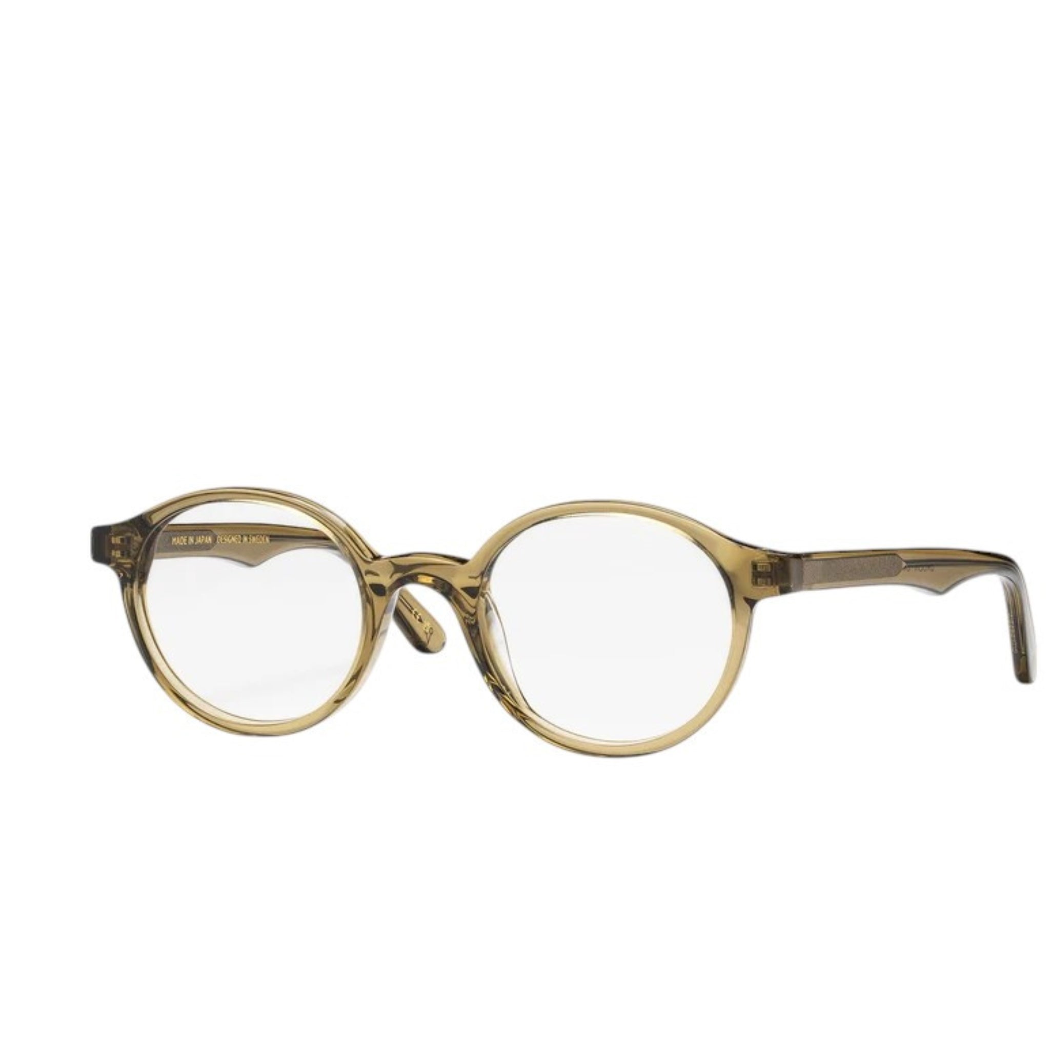 Acetat-Brille fein in olive, unisex, für Frauen und Männer, von BONOCLER – Seitenasicht.